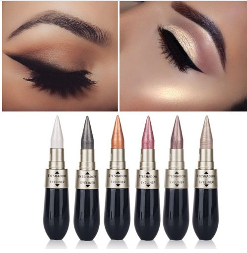 Double head six color eyeshadow black eyeliner Double head six color eyeshadow black eyeliner